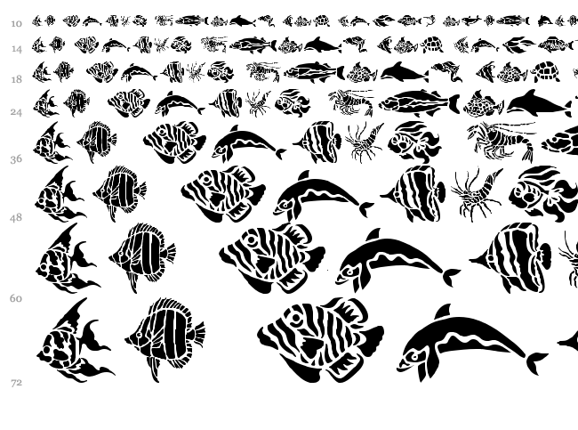 HFF Aqua Stencil font waterfall